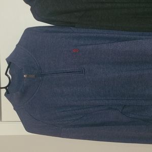 Mens Large tall blue Quarter zip